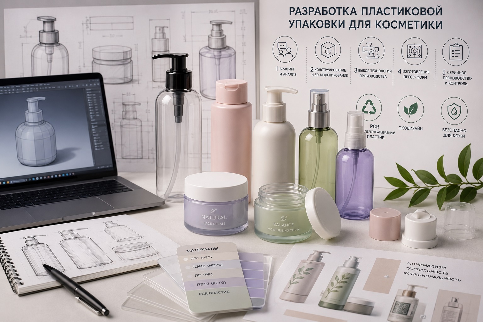 Разработка пластиковой упаковки для косметической продукции: тренды, материалы и этапы